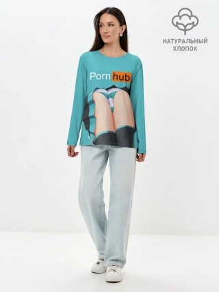Лонгслив женский. Хлопок / PORN HUB