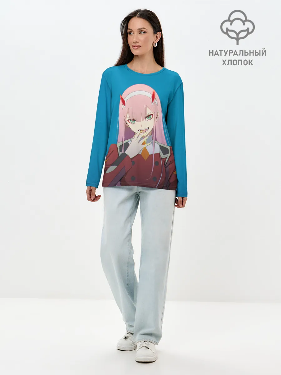 Лонгслив женский. Хлопок / Darliing on blue