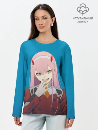 Лонгслив женский. Хлопок / Darliing on blue