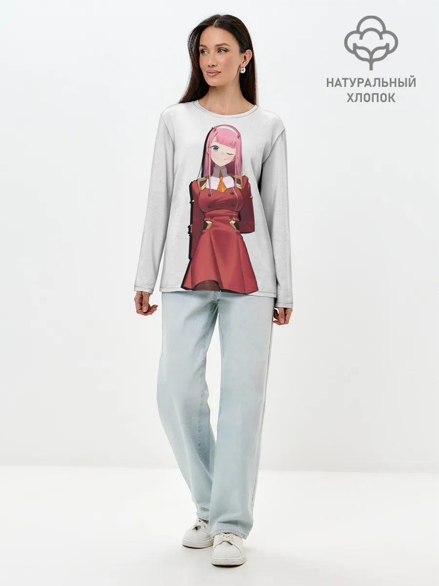 Лонгслив женский. Хлопок / Ноль два