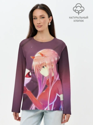 Лонгслив женский. Хлопок / Ноль два глаз