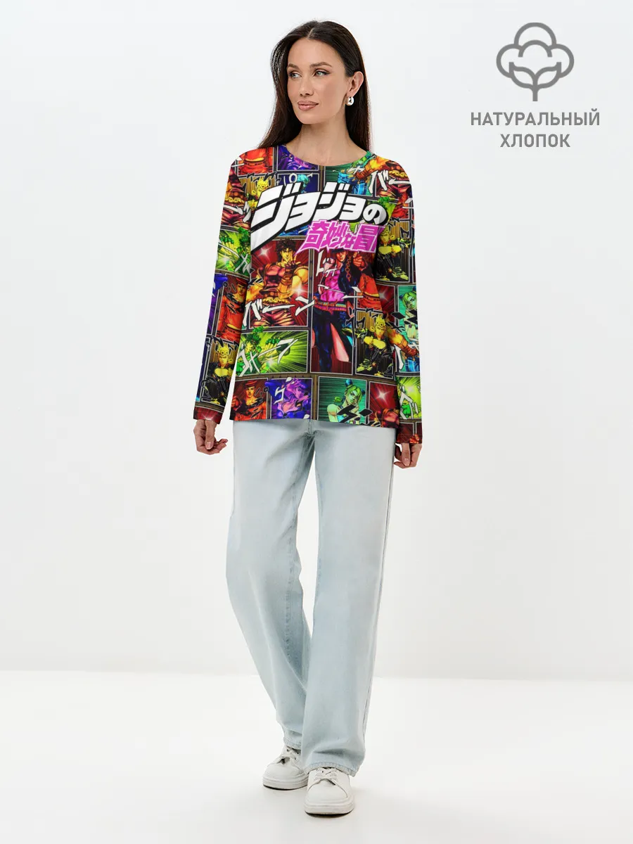 Лонгслив женский. Хлопок / Джоджо комикс