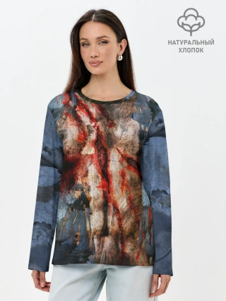 Лонгслив женский. Хлопок / Оборотень