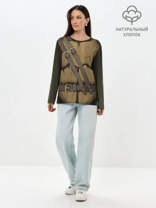 Лонгслив женский. Хлопок / Черепашка ниндзя