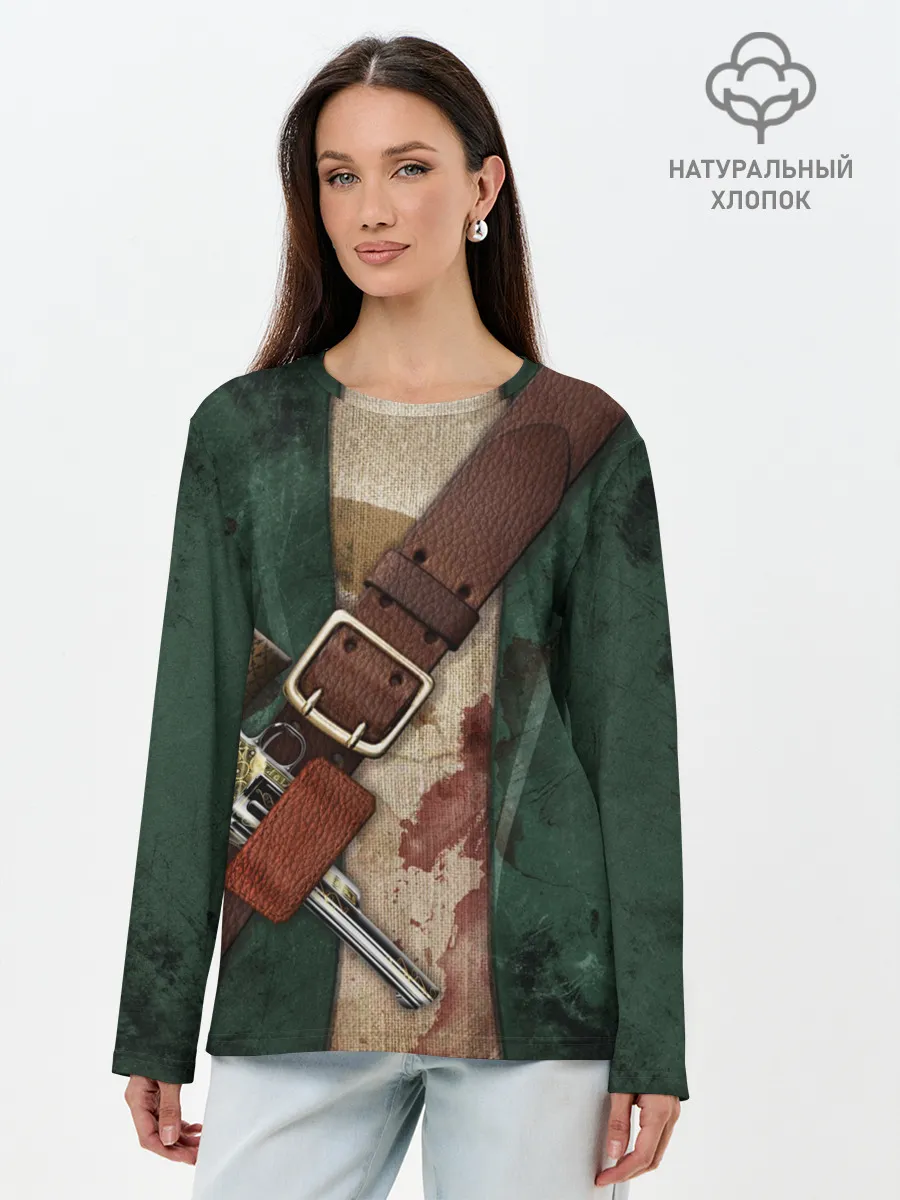 Лонгслив женский. Хлопок / Пират