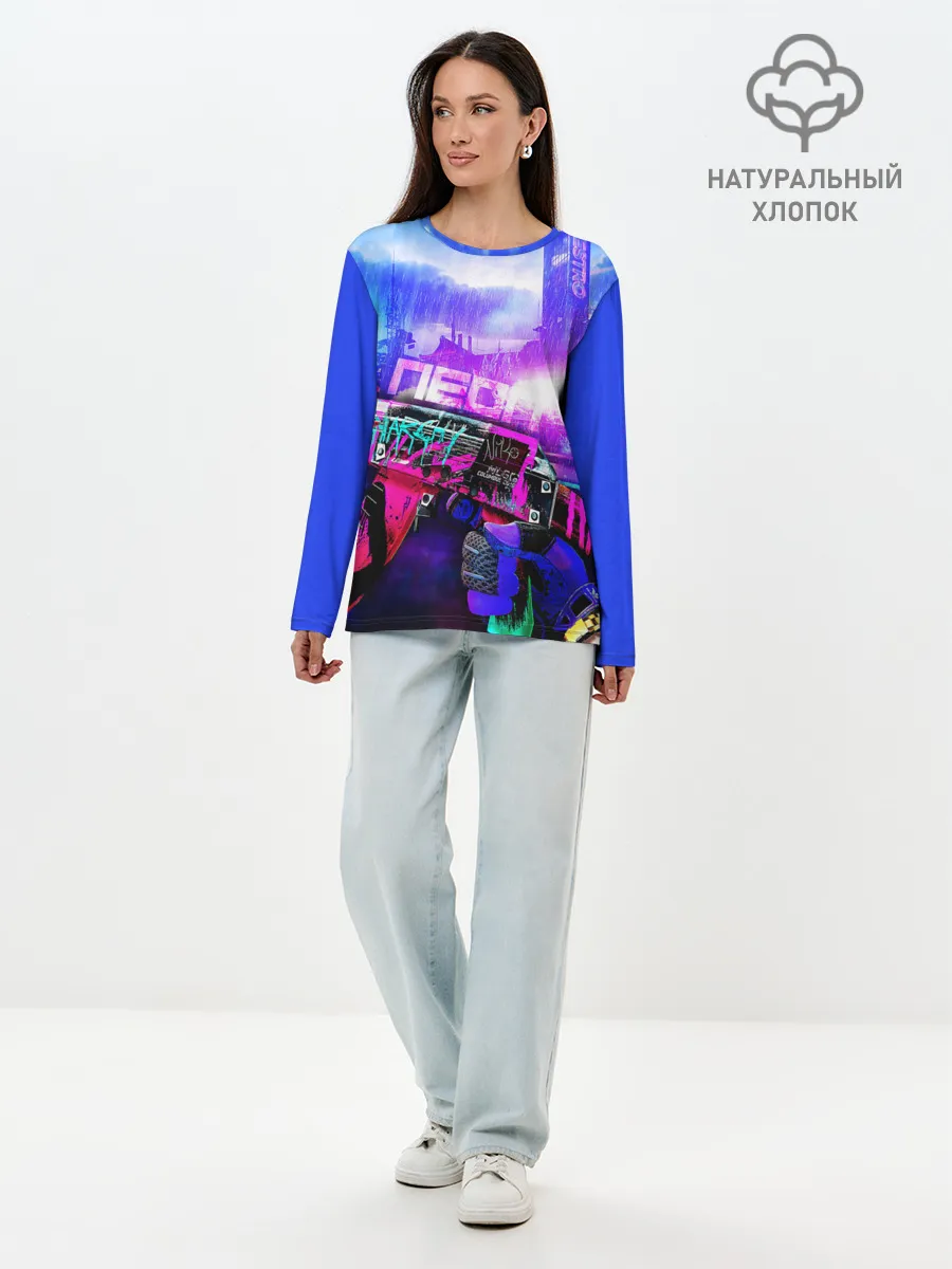Лонгслив женский. Хлопок / CS GO:Неоновая Революция
