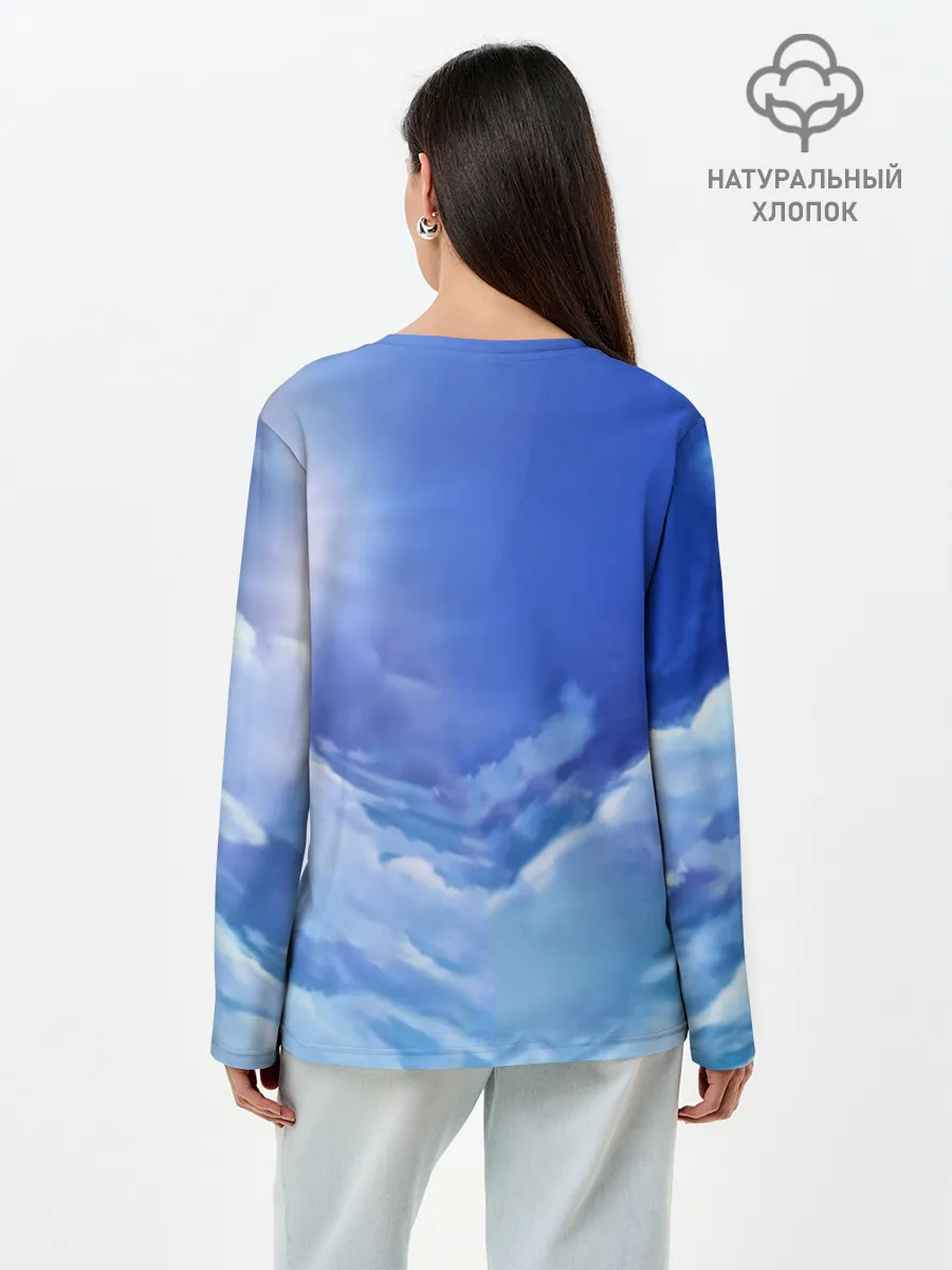 Лонгслив женский. Хлопок / ноль два небо