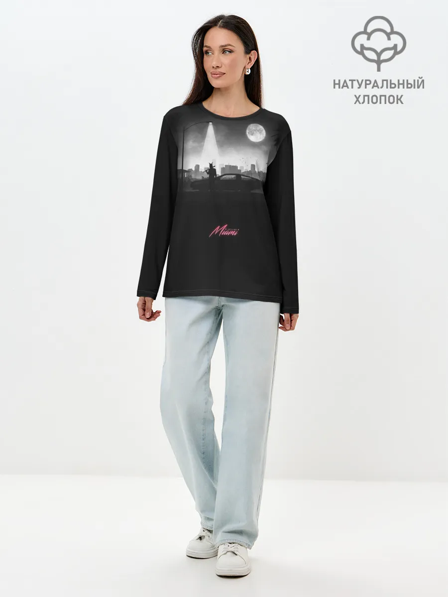 Лонгслив женский. Хлопок / Miami Black