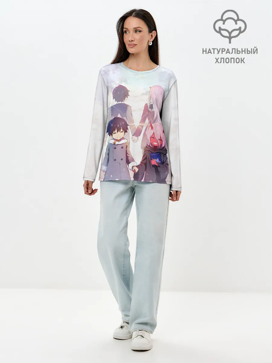 Лонгслив женский. Хлопок / Ноль два и Хиро