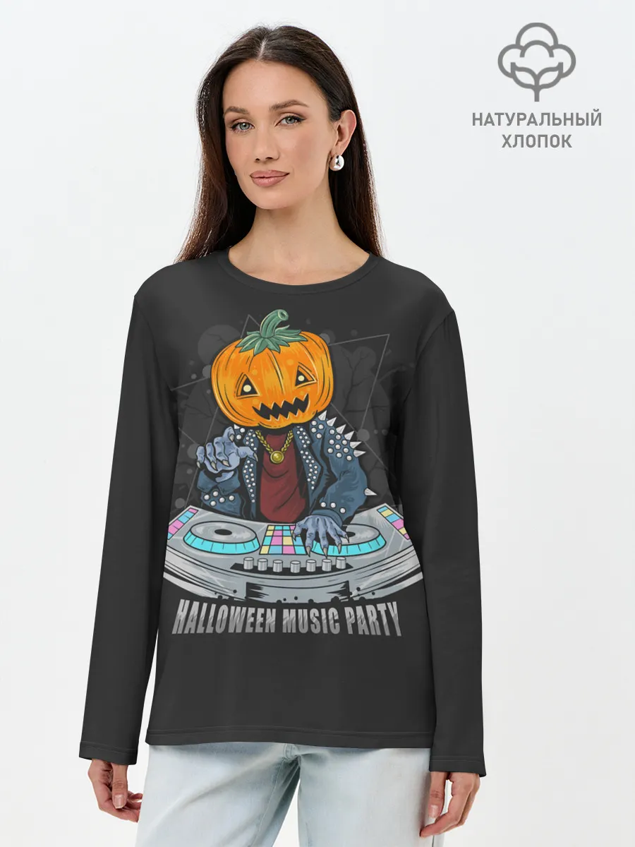 Лонгслив женский. Хлопок / Halloween party