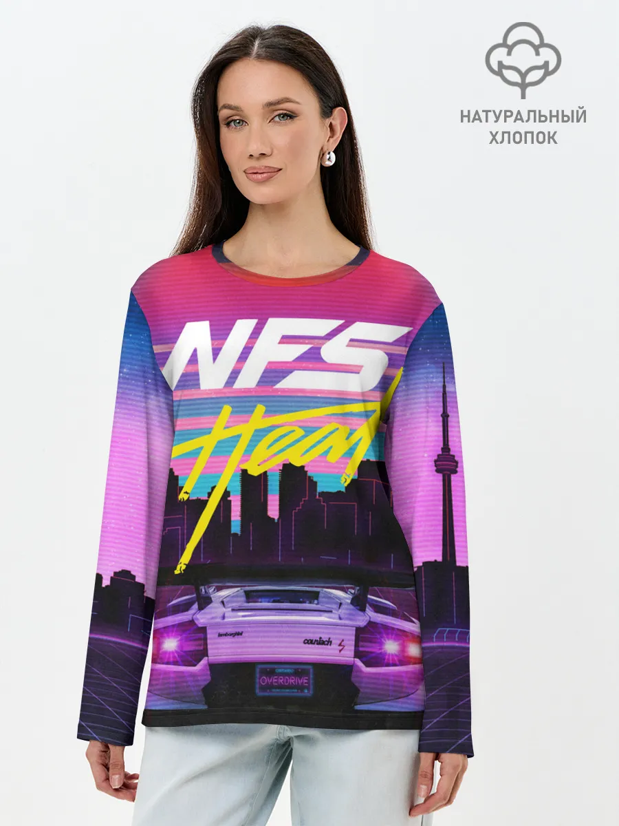 Лонгслив женский. Хлопок / Need For Speed Heat