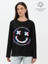 Лонгслив женский. Хлопок / Glitch Smile
