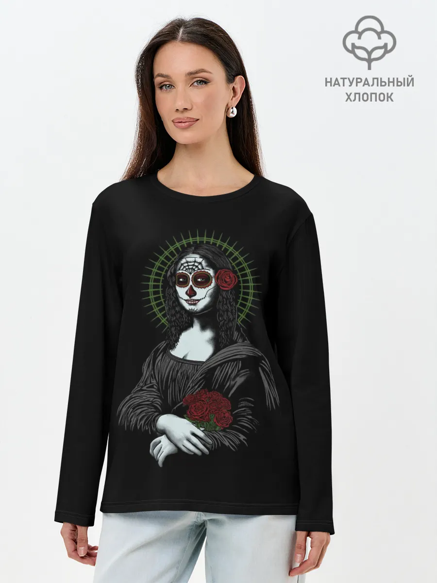 Лонгслив женский. Хлопок / Mona Lisa - Santa Muerte