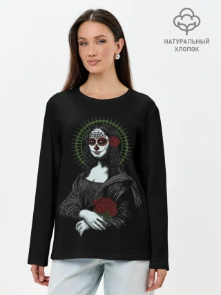 Лонгслив женский. Хлопок / Mona Lisa - Santa Muerte