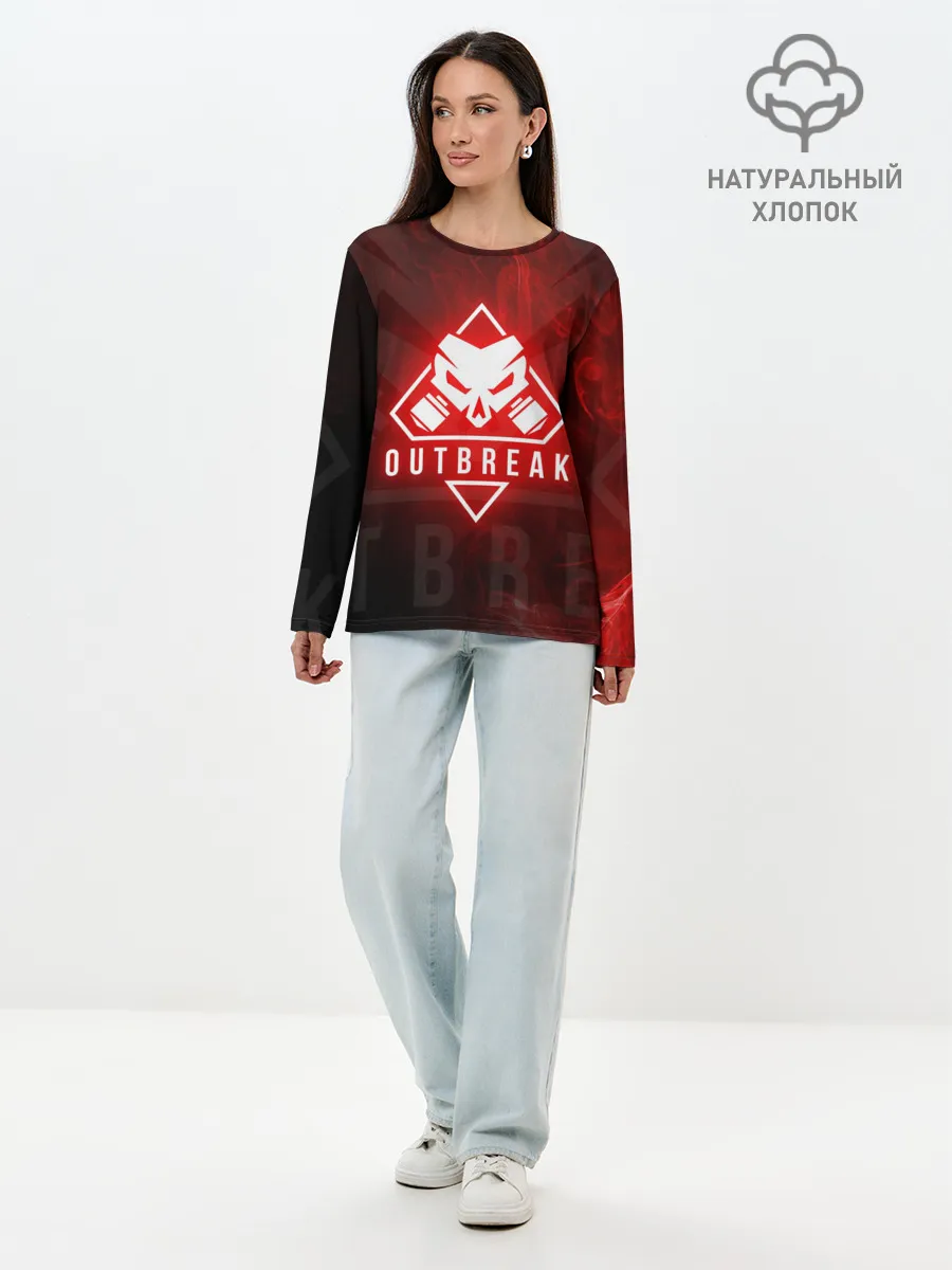 Лонгслив женский. Хлопок / RAINBOW SIX SIEGE OUTBREAK