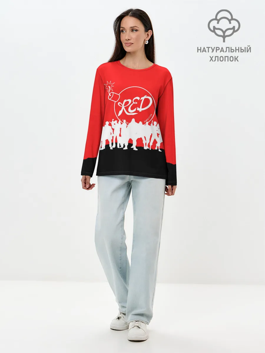 Лонгслив женский. Хлопок / TEAM FORTRESS 2 RED TEAM