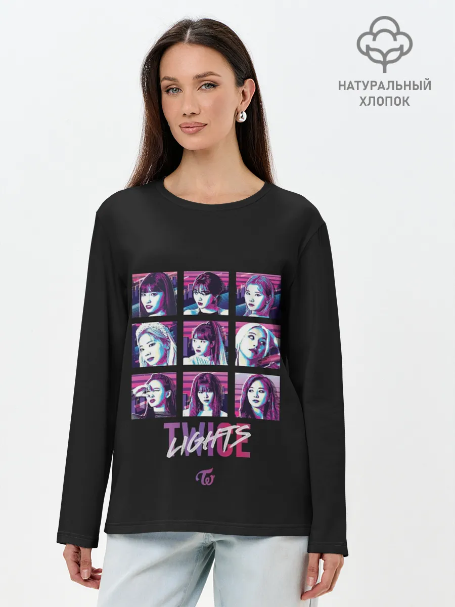 Лонгслив женский. Хлопок / TWICE
