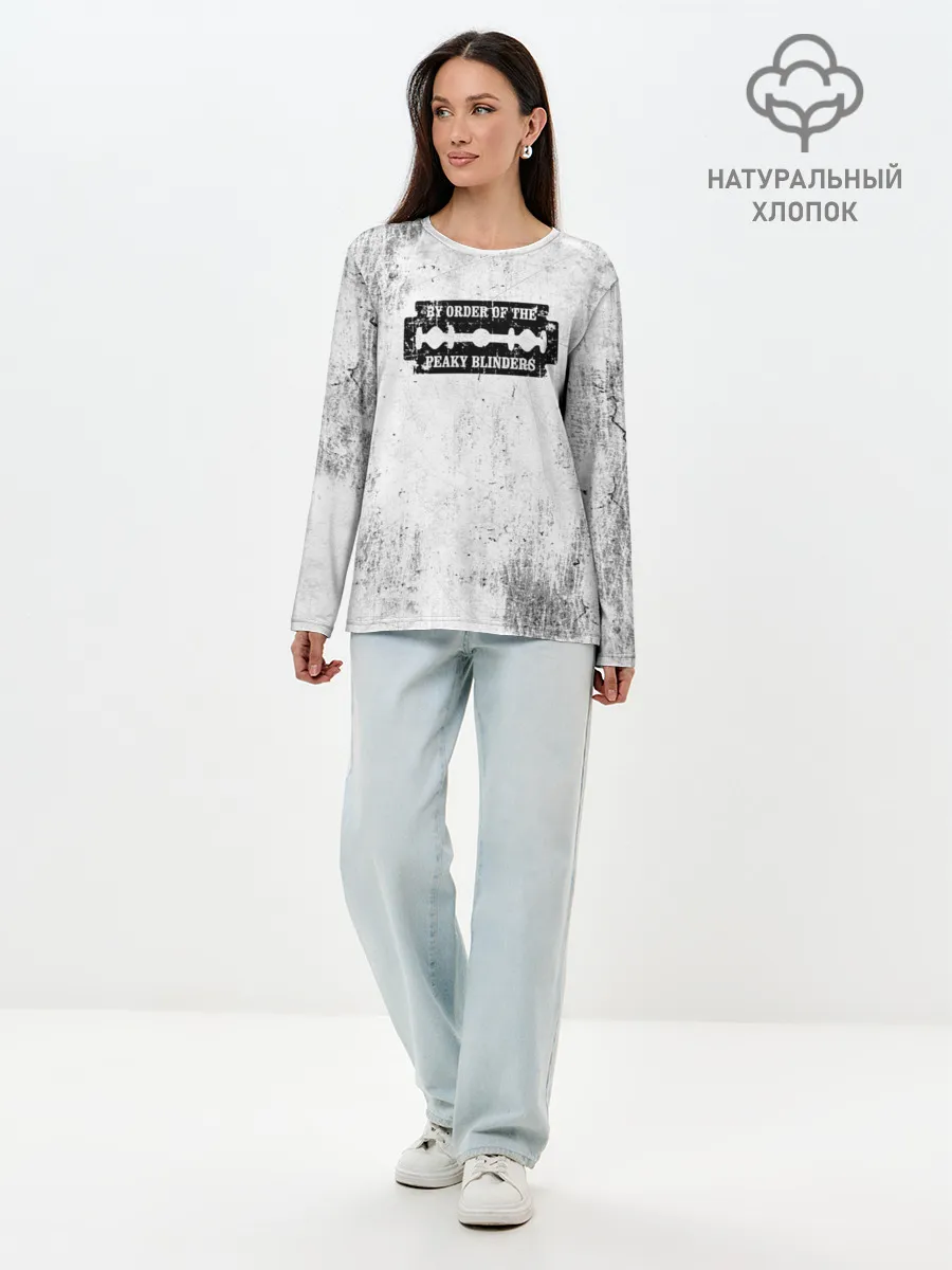 Лонгслив женский. Хлопок / Острые козырьки