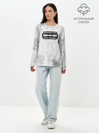 Лонгслив женский. Хлопок / Острые козырьки