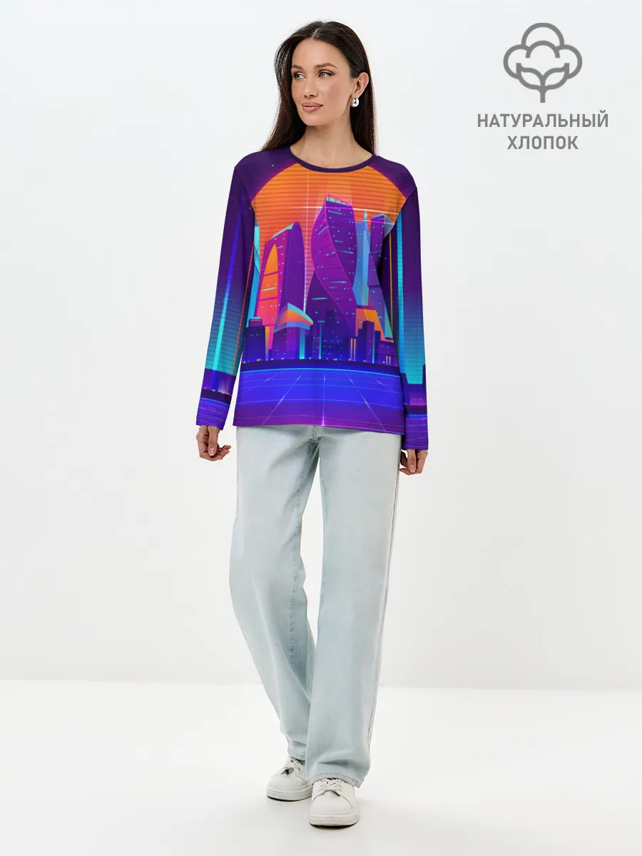 Лонгслив женский. Хлопок / НЕОНОВЫЙ ГОРОД