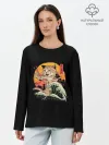 Лонгслив женский. Хлопок / Neko Sushi Wave