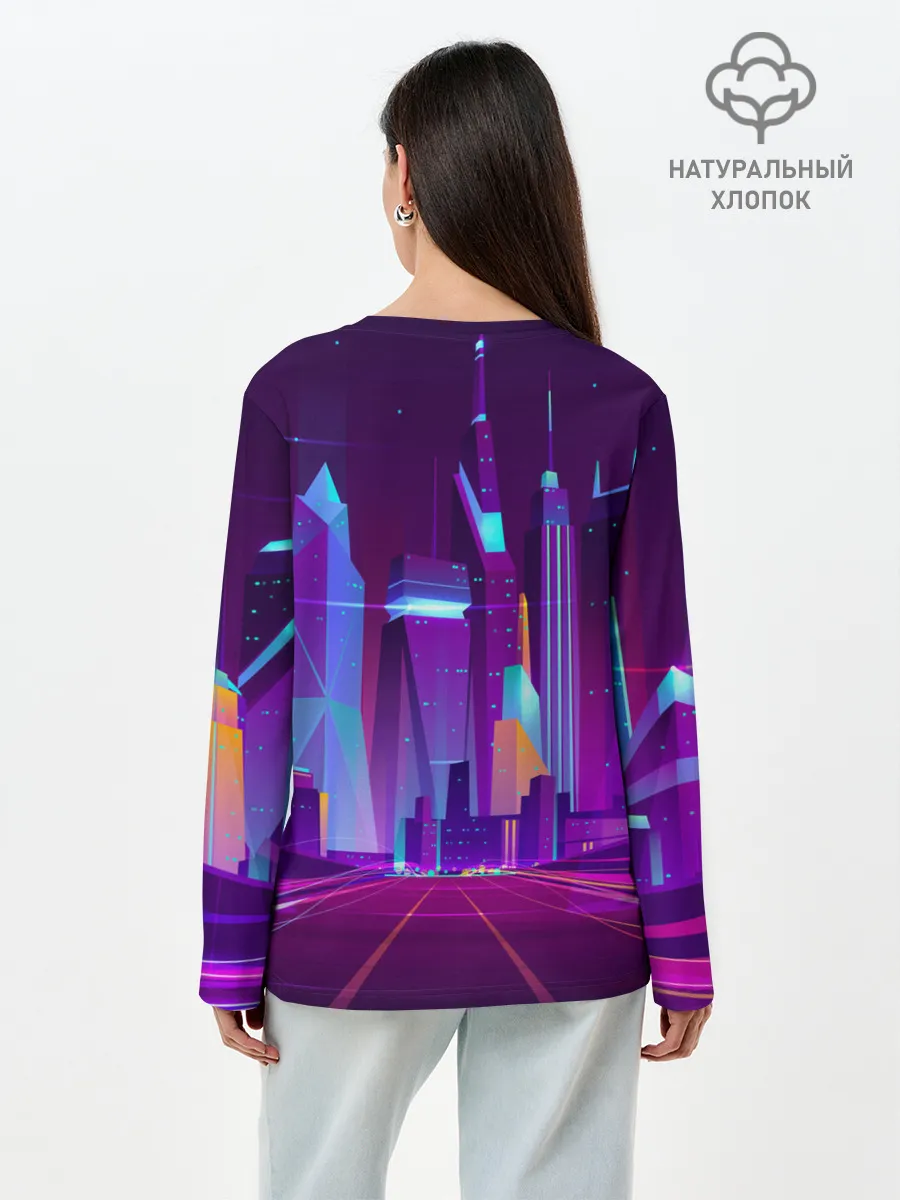 Лонгслив женский. Хлопок / НЕОНОВЫЙ ГОРОД