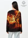 Лонгслив женский. Хлопок / Феникс в огне