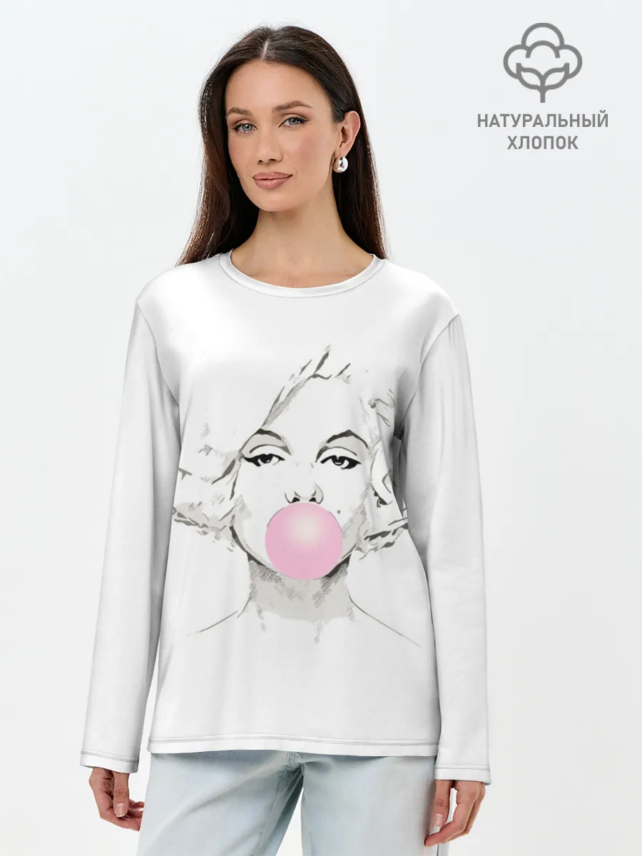 Лонгслив женский. Хлопок / Мэрилин Монро