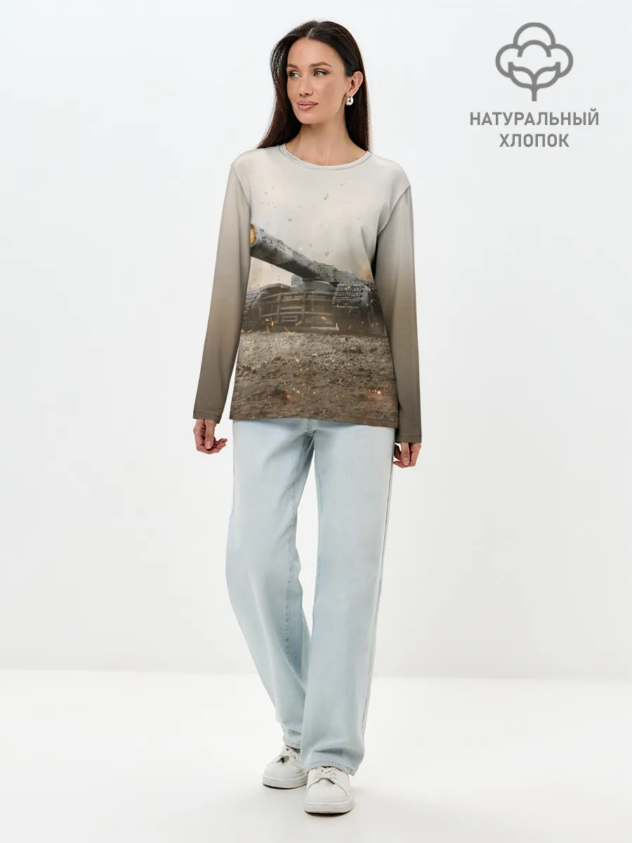 Лонгслив женский. Хлопок / Танки