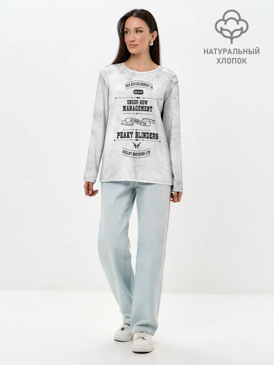 Лонгслив женский. Хлопок / Острые козырьки