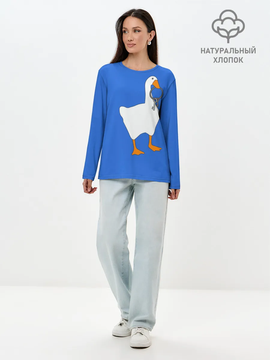 Лонгслив женский. Хлопок / Untitled Goose Game