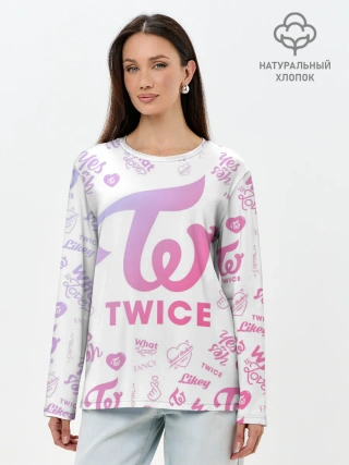 Лонгслив женский. Хлопок / TWICE