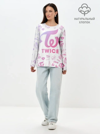 Лонгслив женский. Хлопок / TWICE