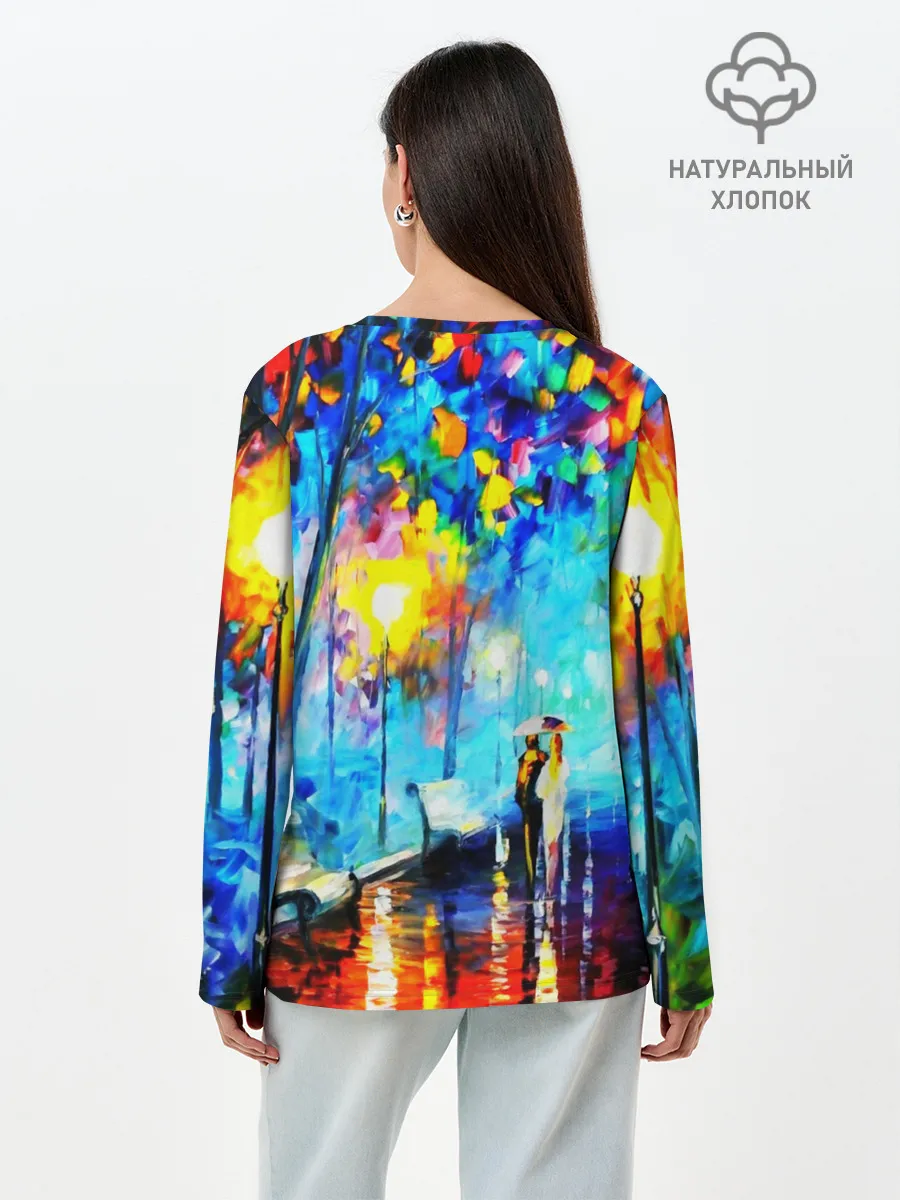 Лонгслив женский. Хлопок / ВЕЧЕРНЯЯ ПРОГУЛКА