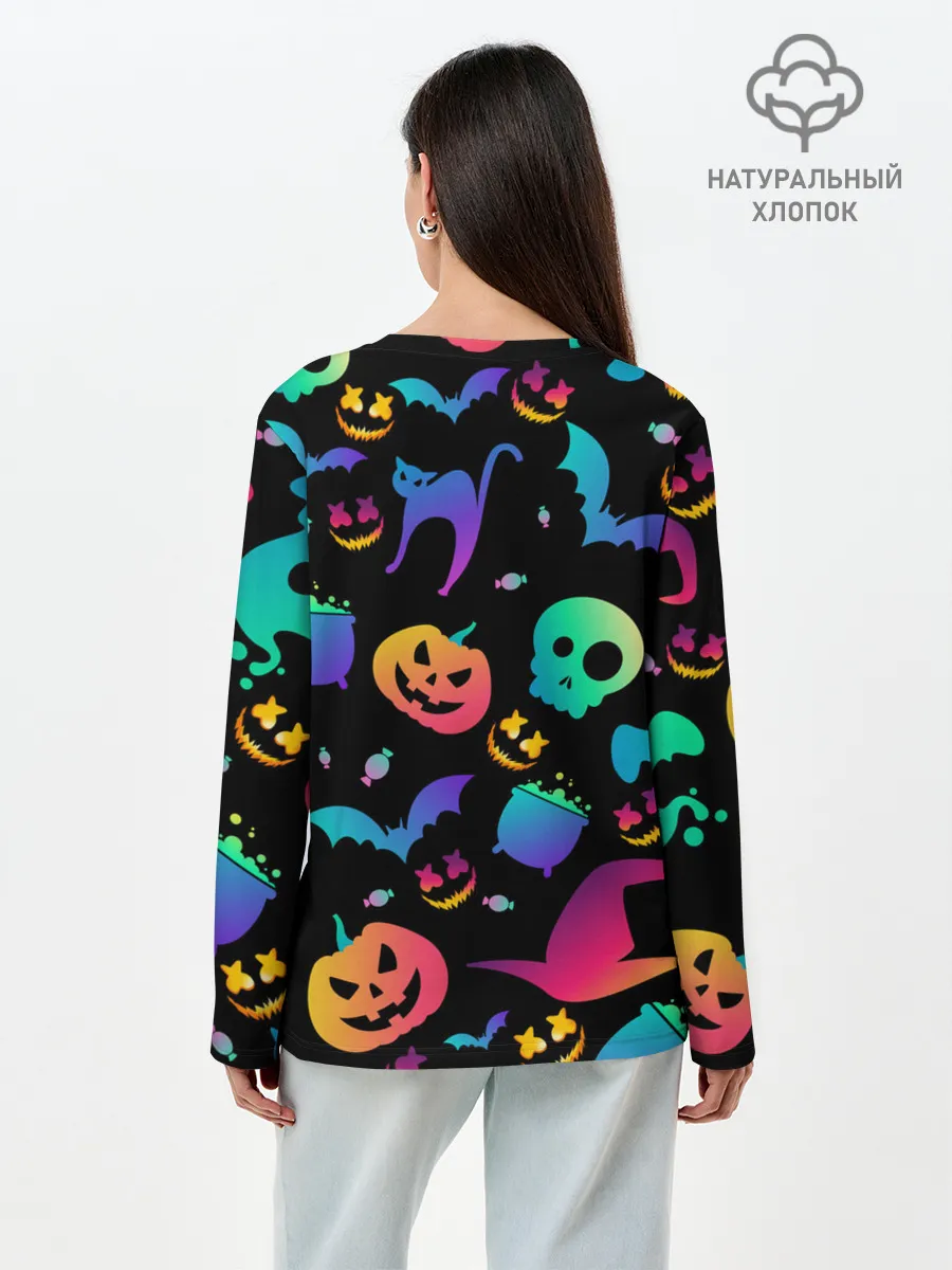 Лонгслив женский. Хлопок / MARSHMELLO HALLOWEEN
