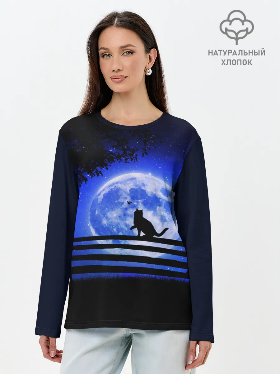 Лонгслив женский. Хлопок / КОТИК