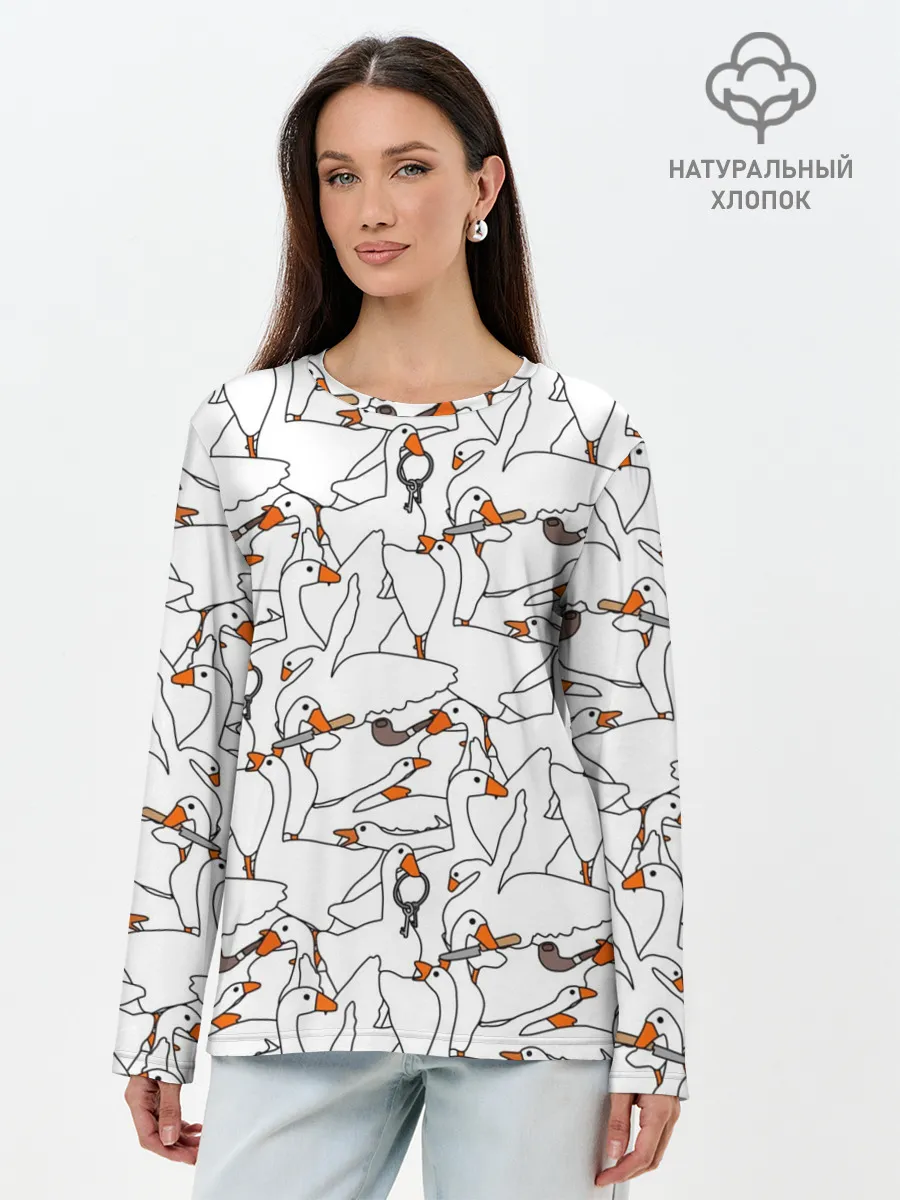 Лонгслив женский. Хлопок / Злой гусь