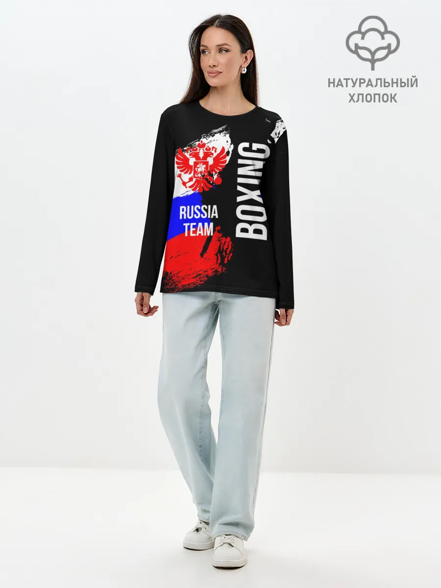 Лонгслив женский. Хлопок / Boxing Russia Team