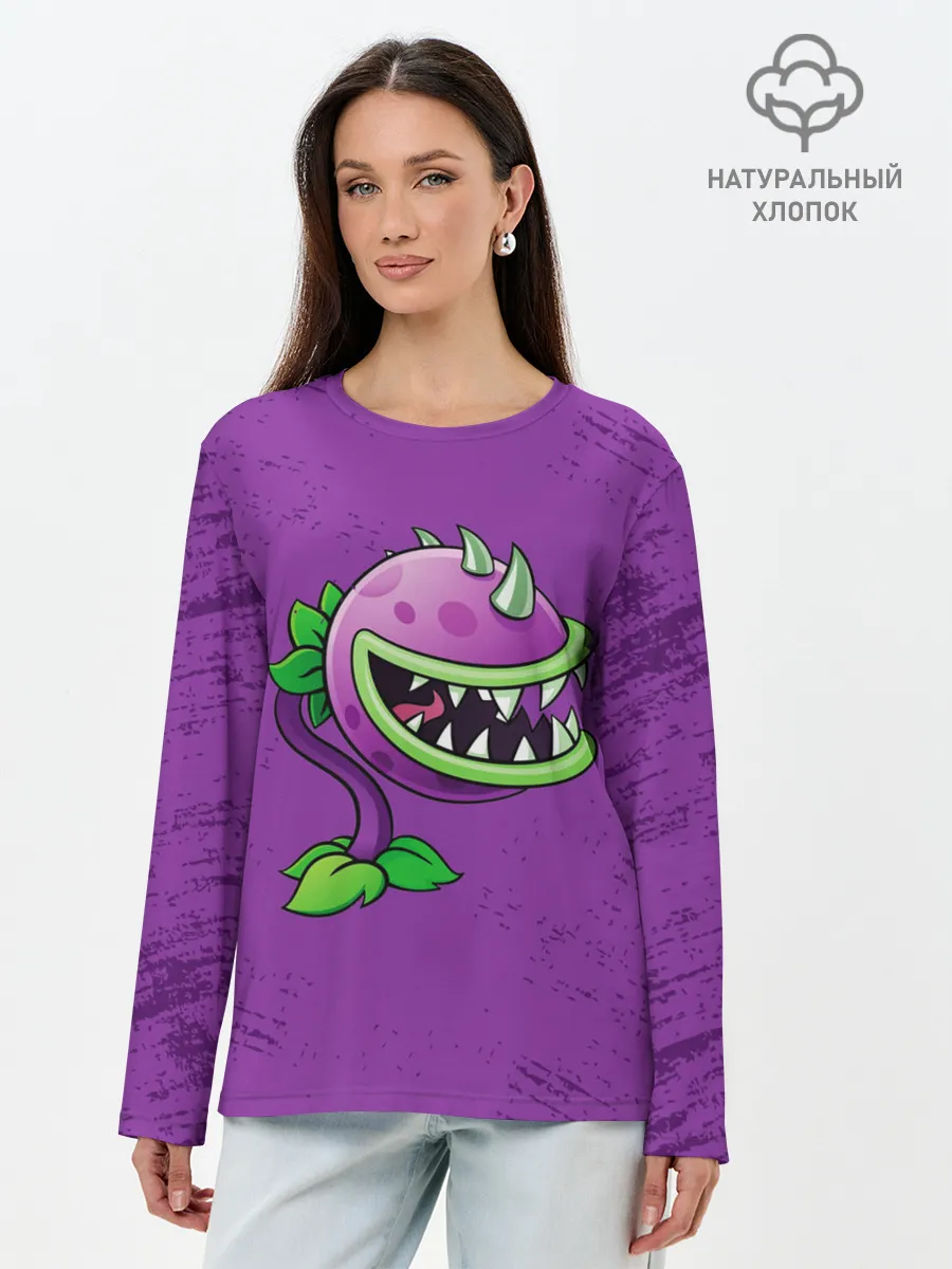 Лонгслив женский. Хлопок / Plants vs. Zombies