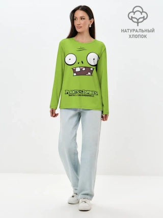 Лонгслив женский. Хлопок / Plants vs Zombies | Зомби.