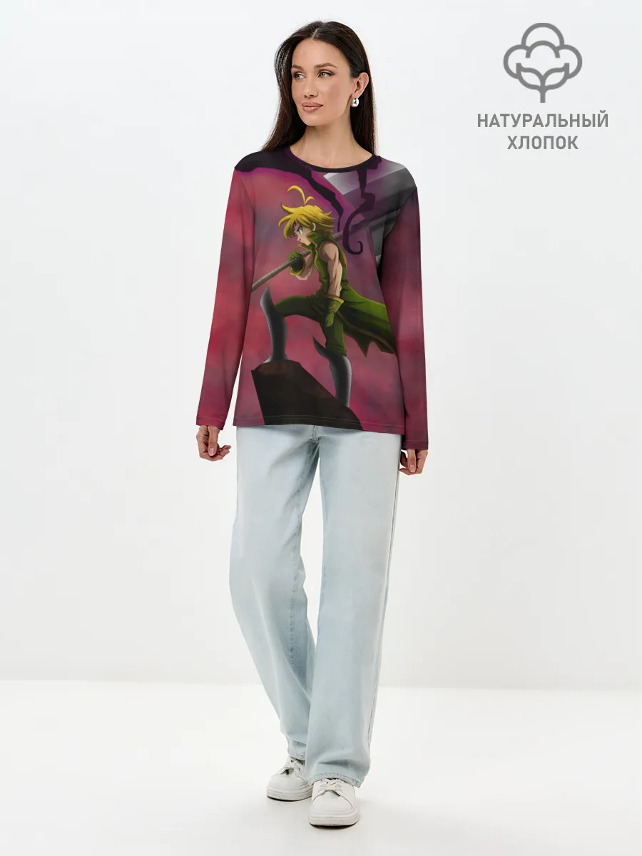 Лонгслив женский. Хлопок / Meliodas с большим топором