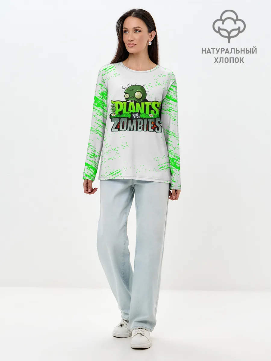 Лонгслив женский. Хлопок / Plants vs. Zombies