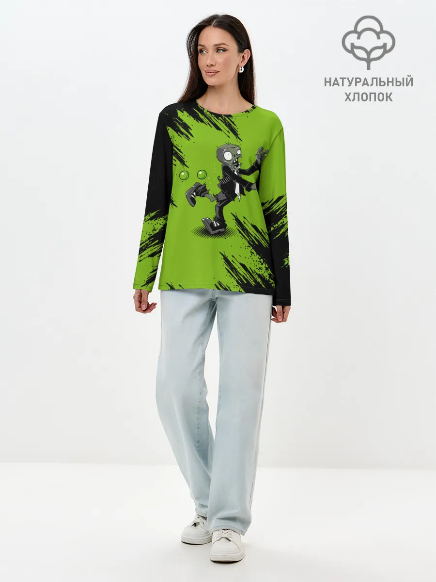 Лонгслив женский. Хлопок / Plants vs. Zombies
