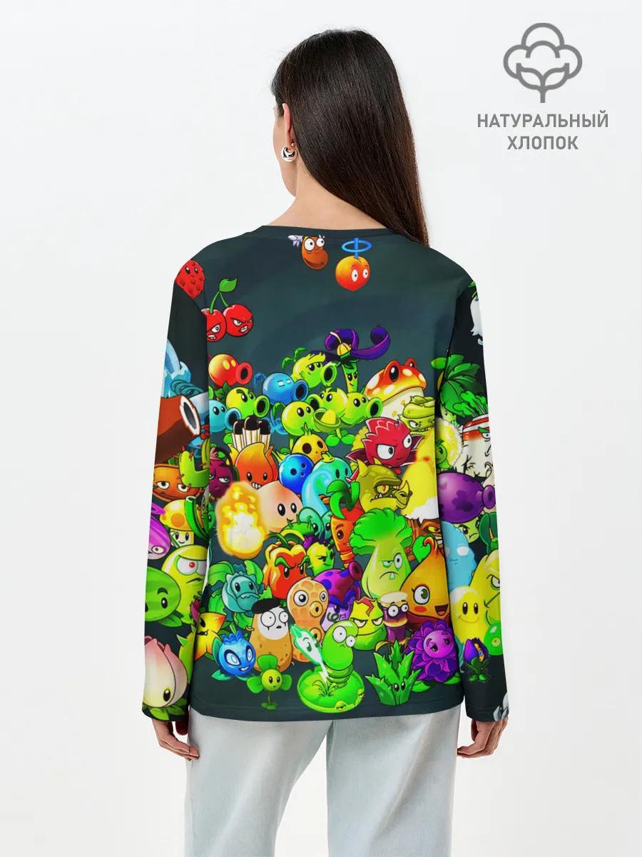 Лонгслив женский. Хлопок / Plants vs. Zombies