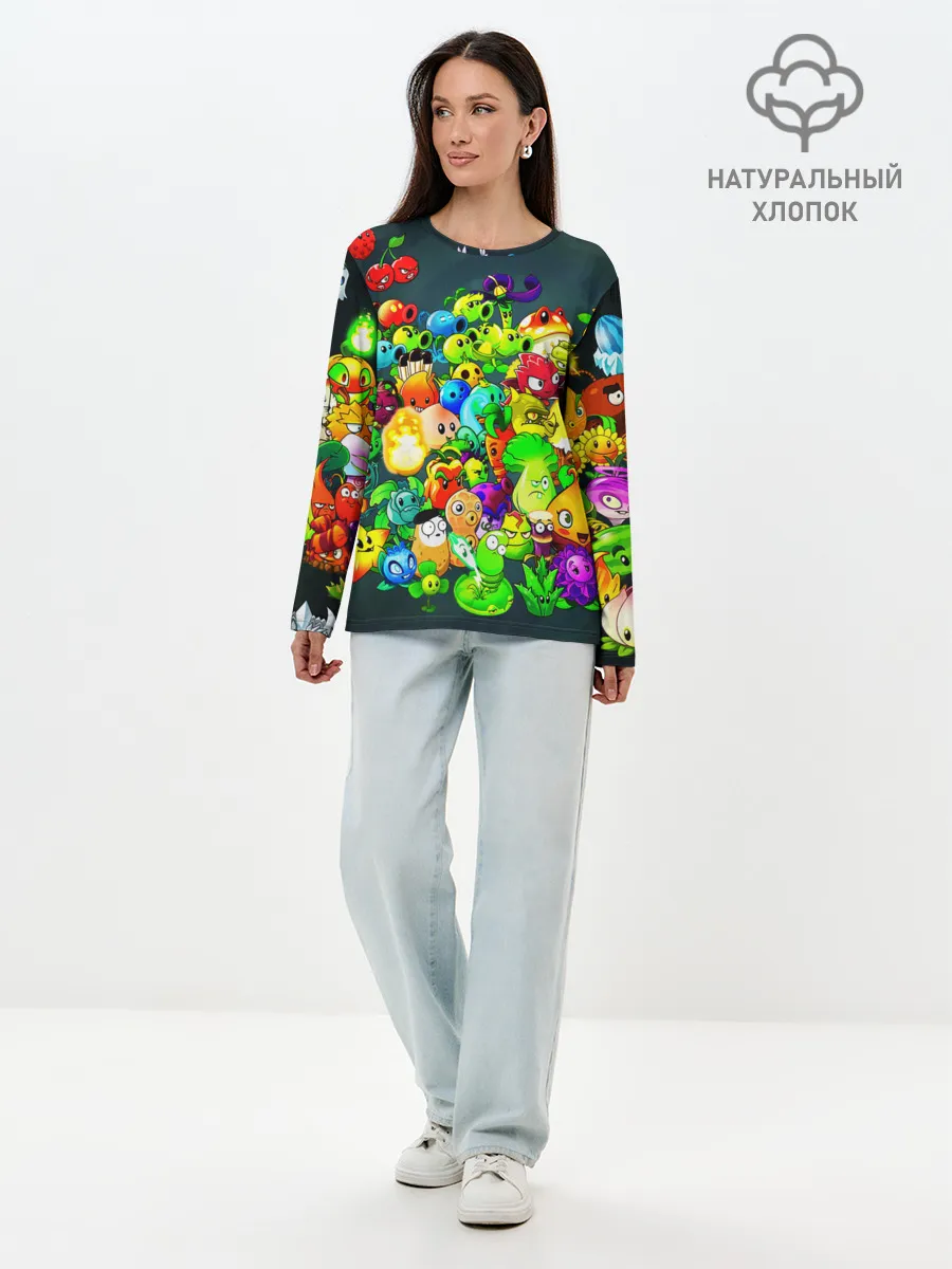 Лонгслив женский. Хлопок / Plants vs. Zombies