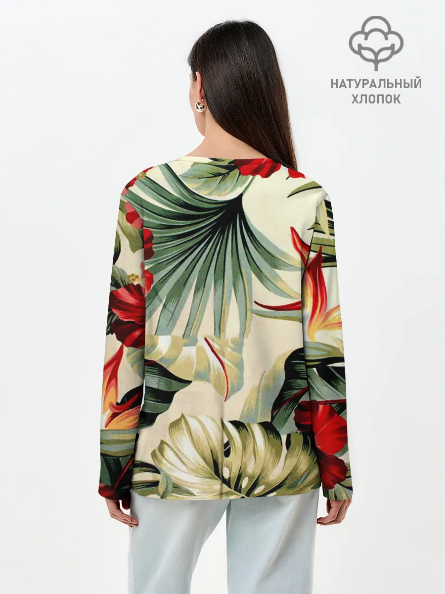 Лонгслив женский. Хлопок / ТРОПИКИ