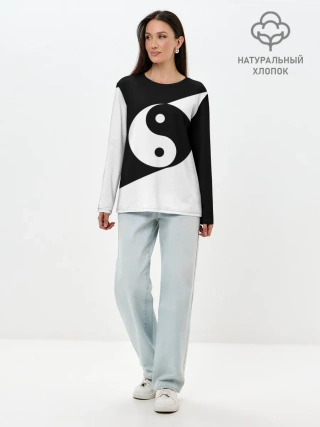 Лонгслив женский. Хлопок / Инь - янь