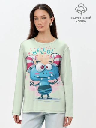Лонгслив женский. Хлопок / HELLO