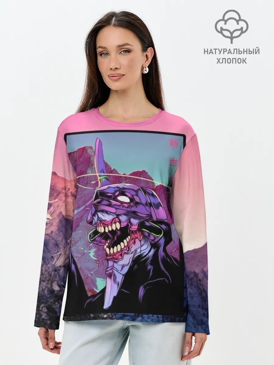 Лонгслив женский. Хлопок / Evangelion2