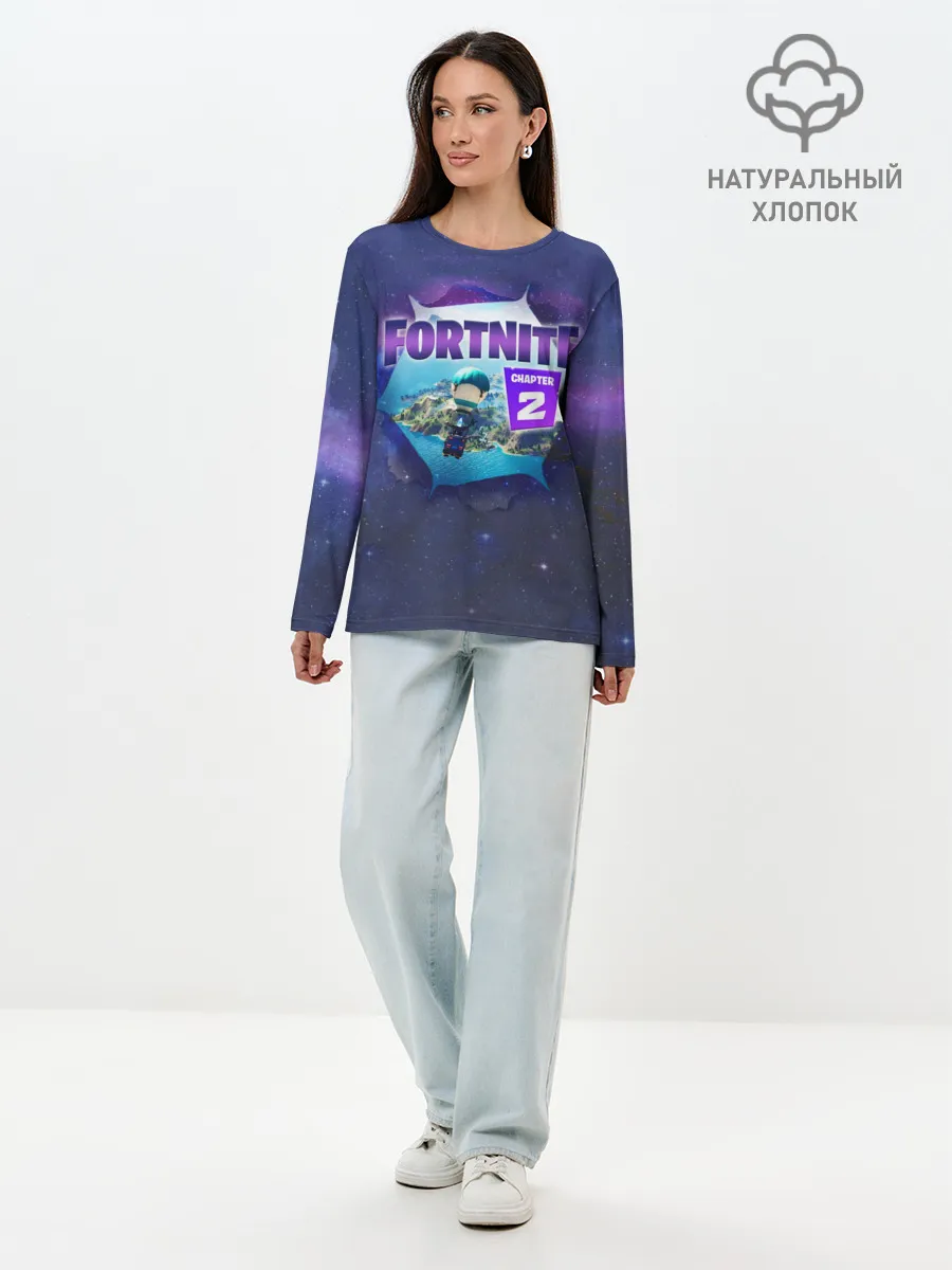 Лонгслив женский. Хлопок / Fortnite